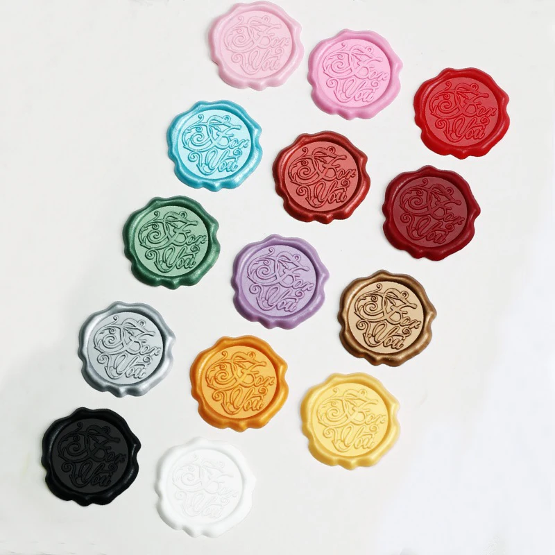 Customized 500pc Logo Wax Seal Sticker Envelope Sealing for Wedding Invitations & Wine Featuring Unique Wine Wax Particles