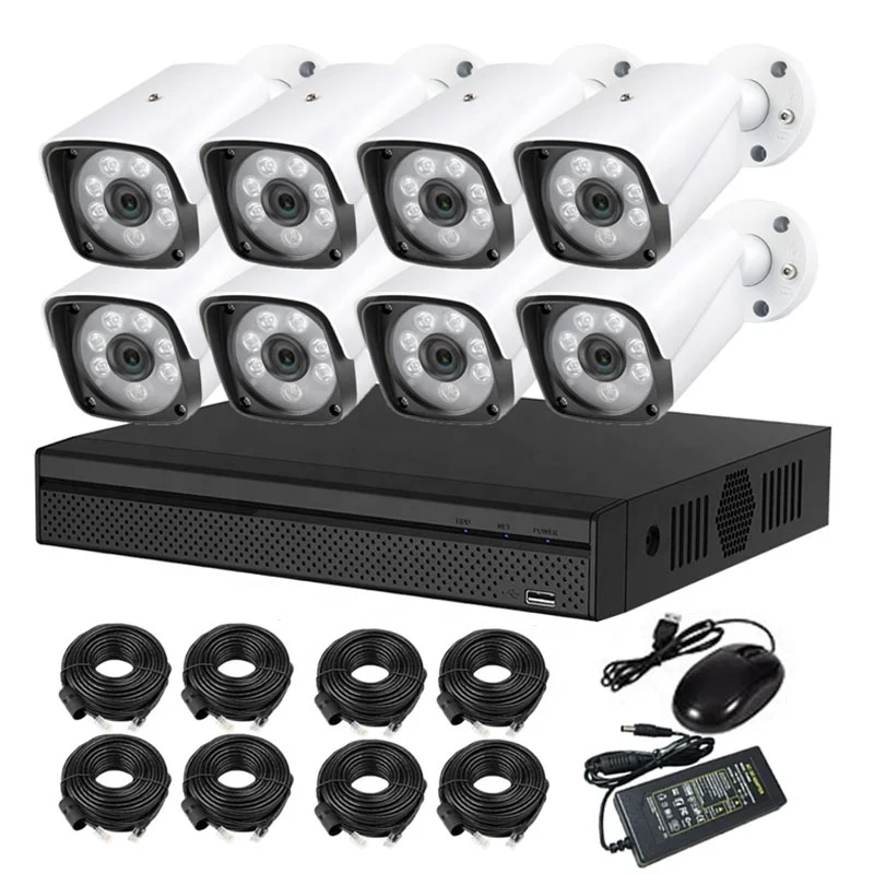 Tuya 2MP 1080P 8CH H.265 POE NVR KIT Система ночного видения камеры скрытого видеонаблюдения Bullet камера наружного видеонаблюдения системы