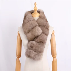 Роскошный Модный зимний шарф унисекс из 100% натурального меха норки, женские шарфы, палантин, шаль, большие шарфы для мужчин, натуральный цвет