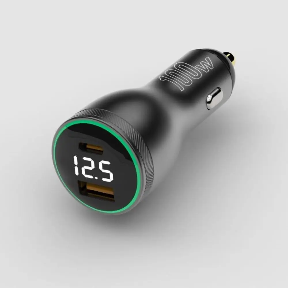 2022 high power Cigarette Lighter Adapter 100W QC3.0 PPS PD3.0 laptop phone USB car charger with led voltage display