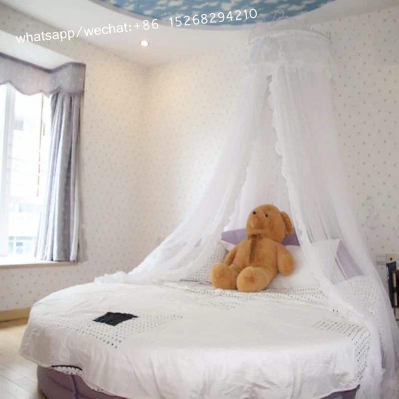 Wholesale Baby Kids Girls Dome Circle Bed Canopy Double Bed Mosquito Nets Most popular  Indoor Game House Pink king white