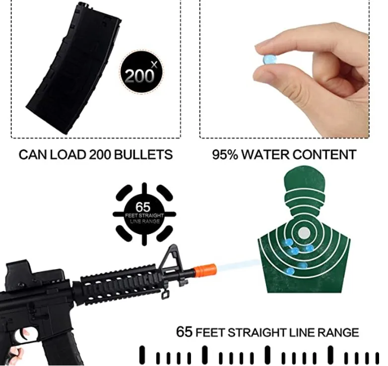 rts Amazon Choice M4a1 Gel Bullet Blaster MilSim Suitable for Adults Over 18 Years Old (Gen 8),Highly Assembled Toy Gun Outdoor