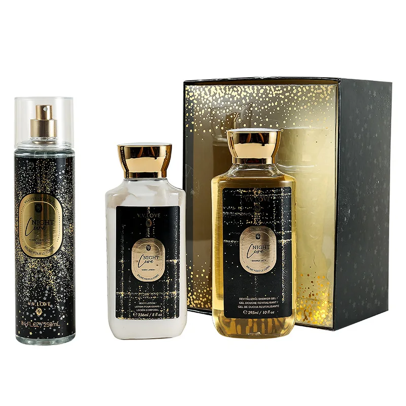 Factory wholesale brand body spray lasting dry skin body shower gel perfume ladies skin care products.