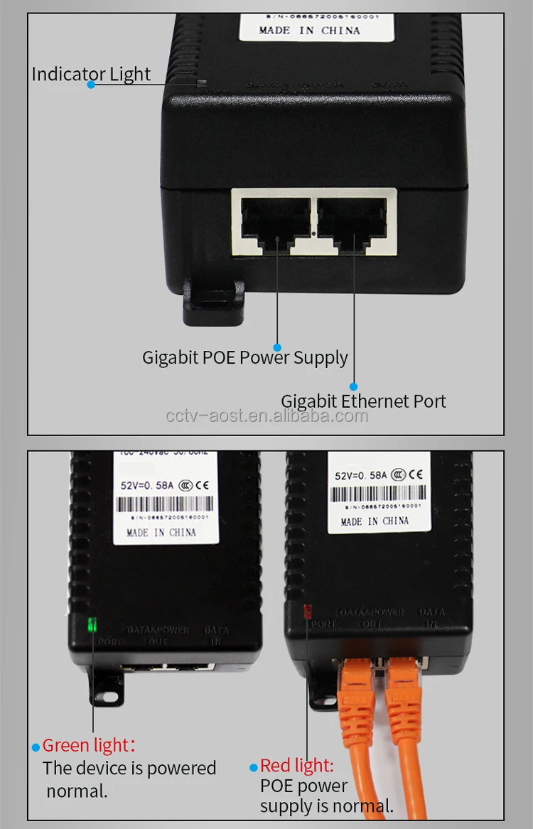 Гигабитный Инжектор PoE 30 Вт 802.3af подключи и работай расстояние до 100 метров для беспроводной точки
