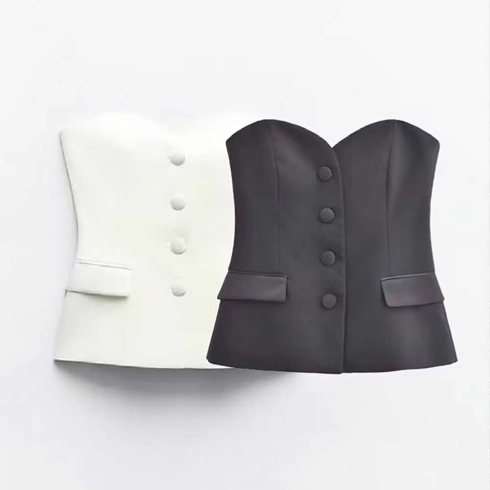 PB&ZA Women 2024 summer New Fashion Silk satin patchwork corset style Tank Tops Vintage Backless Female Camis Chic Tops