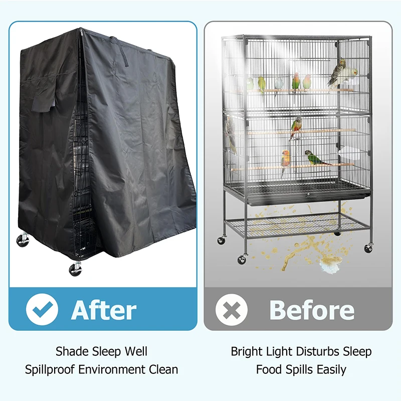 Factory Direct Custom  Birdcage Cover 420d Oxford cloth Universal Bird Cage Cover Good Night Blackout,Washable Parrot Cage Cover