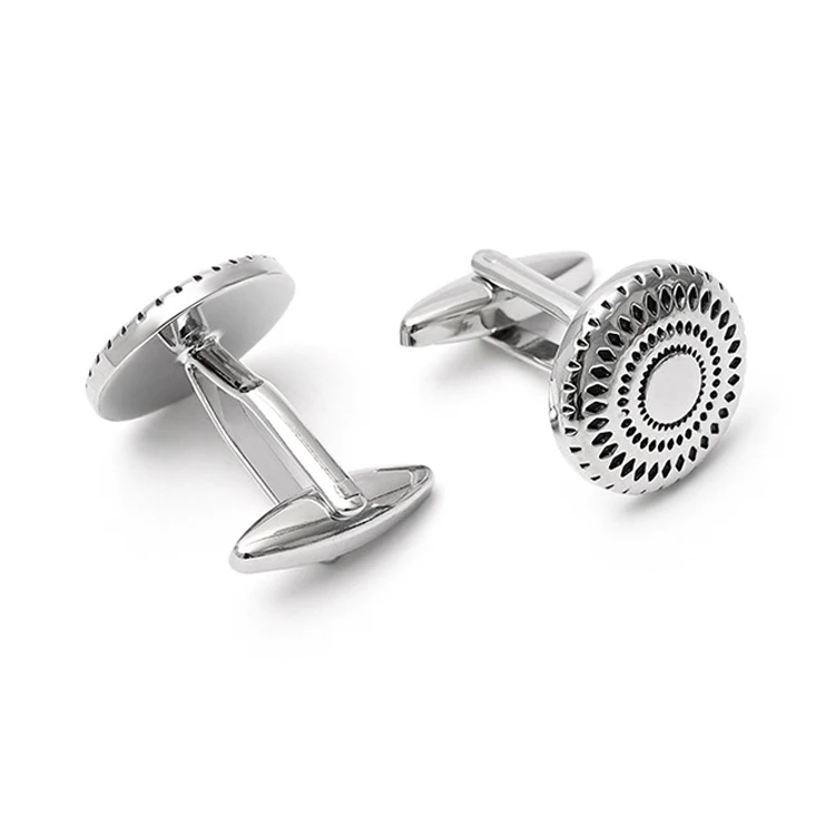 Cufflinks Button Custom Your Own Logo Tie Silver Cuff Link Sets Zinc Alloy Blank Car Metal Silver Men Cufflinks