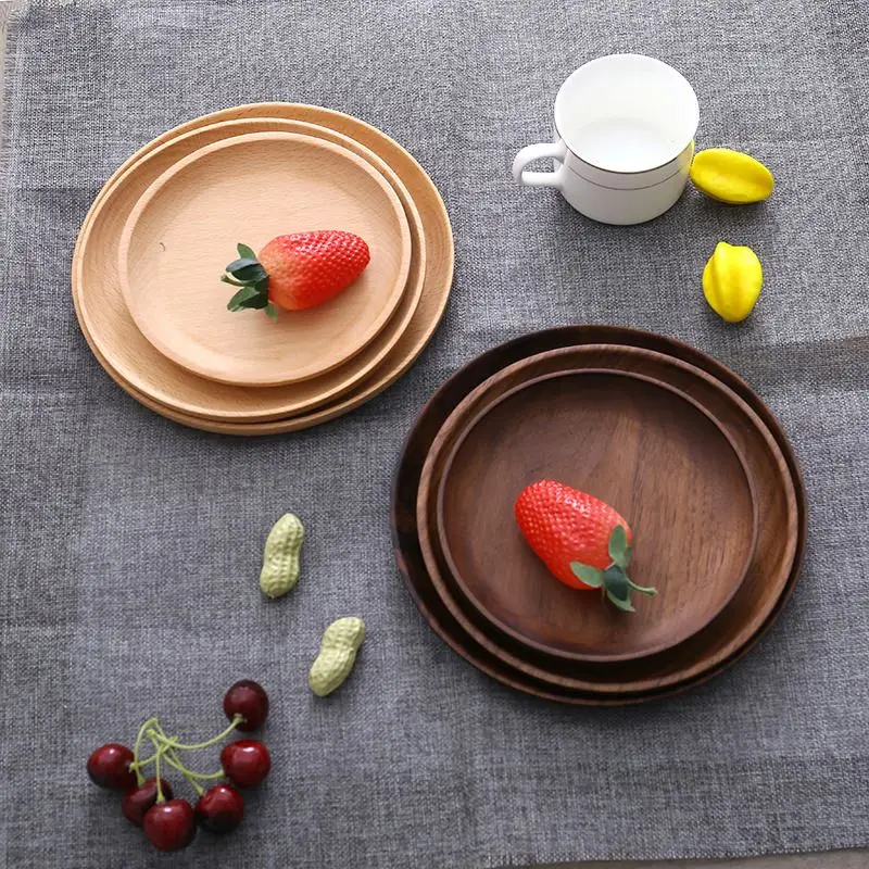 Bamboo Dinner Plate Board Wood Food Tray