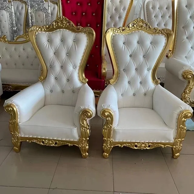 Wholesale Cheap King Throne Chair New Queen King Chairs Luxury High Back Wedding Thrown Chair For Party