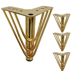 Sofa Legs Stainless Steel Modern Tapered Hardware Metal Bed Cabinet Sofa Legs Office Living Room Kitchen Furniture Gold