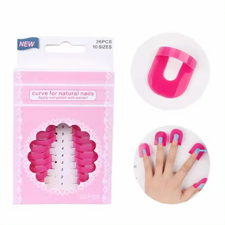 26Pcs Nail Polish Anti Flooding Plastic Clip Reusable U-Curve Nail Polish Anti-Overflow Protector
