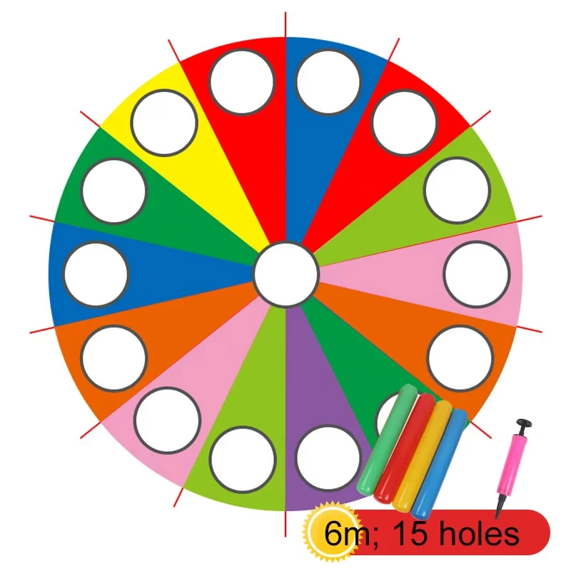 Gopher Parachute 6m for Kids with 16 Handles and 9 Holes,Play Parachute Tent Outdoor Games