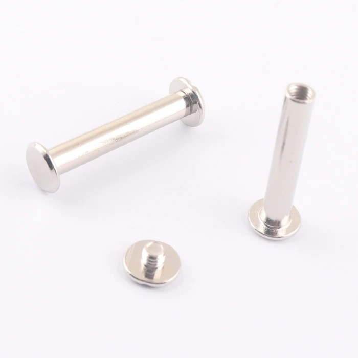 30mm metal flat head Chicago book binding screw for leather craft