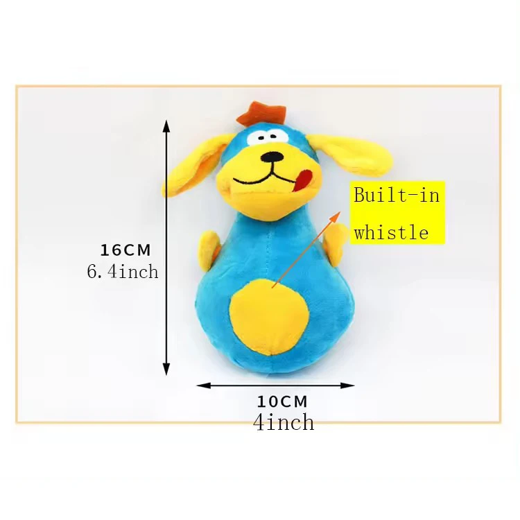 Amaz High Quality Dog-shaped Molar Chewing Bite-resistant Squeaky Plush Pet Dog Toys