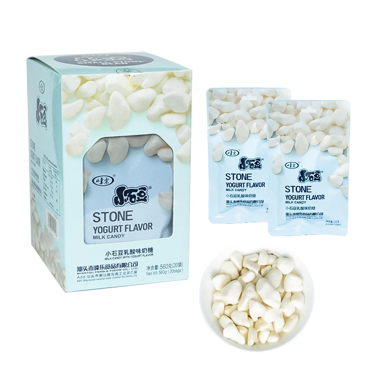 Delicate Box Package Colorful Stone Candies Palatable Hard Milk Candy Gummy Stone Chocolate Candy