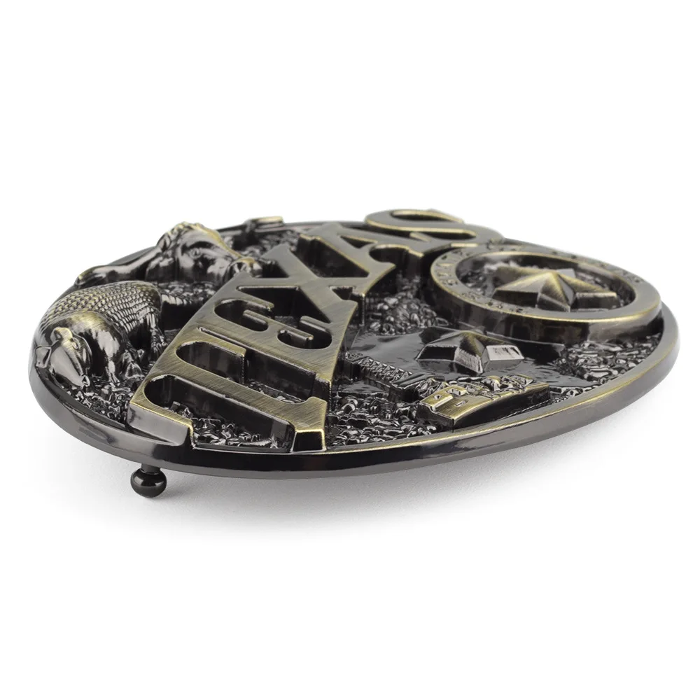 Hot Selling Zinc Alloy Bronze Texas Cowboy Decorative 3D Belt Buckle Western Unique Smooth Vintage Belt Buckle For Men