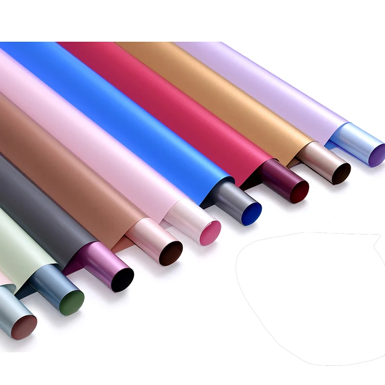 
wholesale Korean colorful 100% waterproof double sided frosted bouquet flower wrapping paper decorative paper 