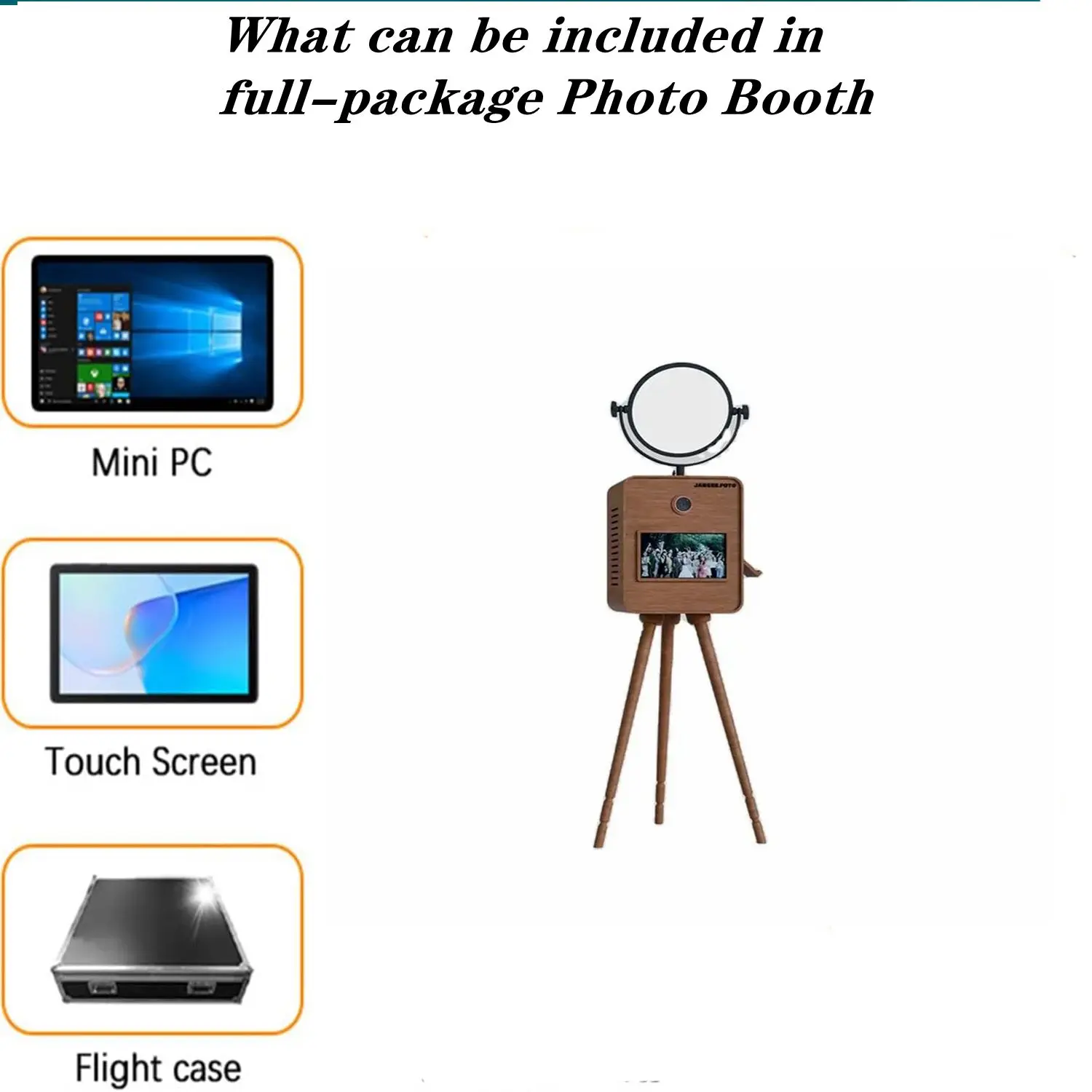 Selfie Retro Photobooth Real Vintage Instant DSLR Wedding Wooden Photo Booth Machine With Printer and Camera