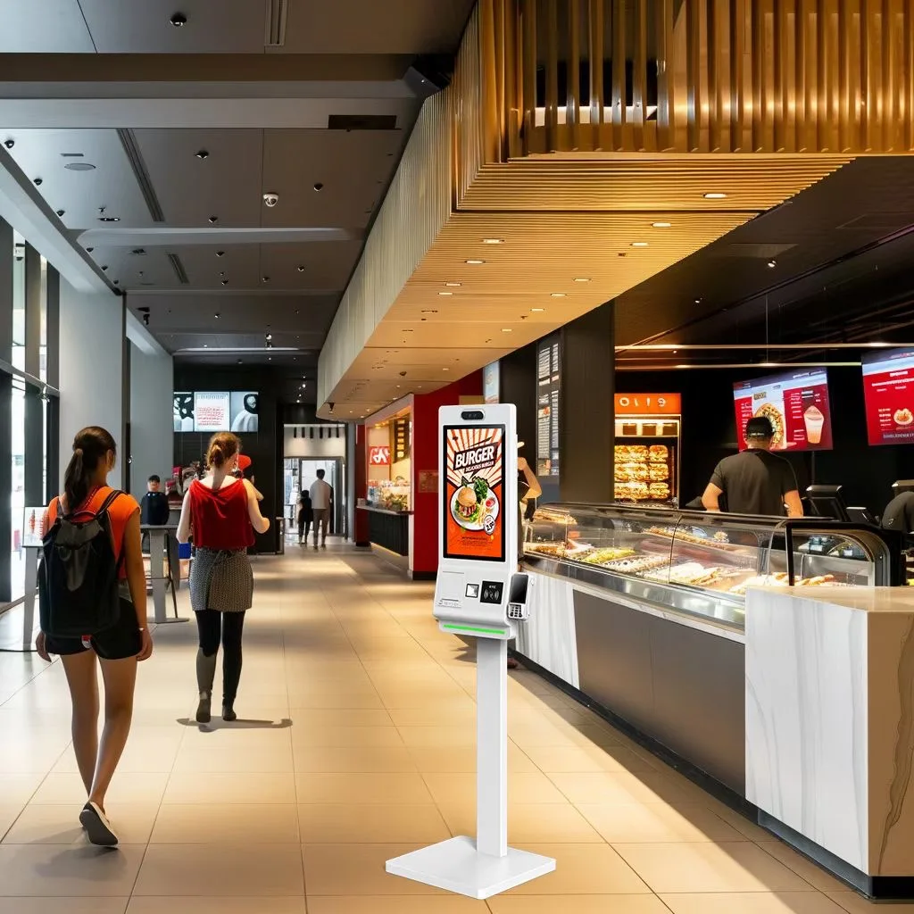 21.5 Inch Interactive Self Service Payment Kiosk N-F-C Card Reader QR Scanner Self Ordering Kiosk in Restaurant Solution