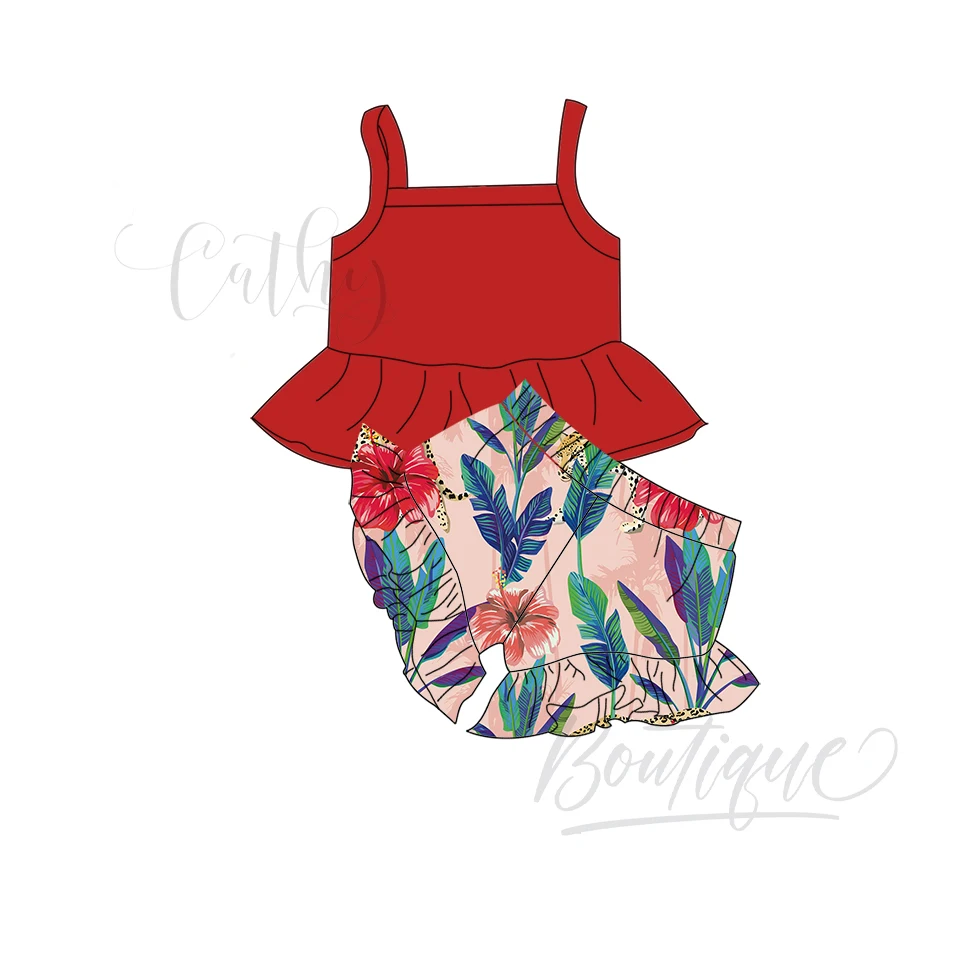 Children Girl Clothing Kids Clothes Flower Girls T Shirt Short Set Floral Print Wear Designers Summer outfit