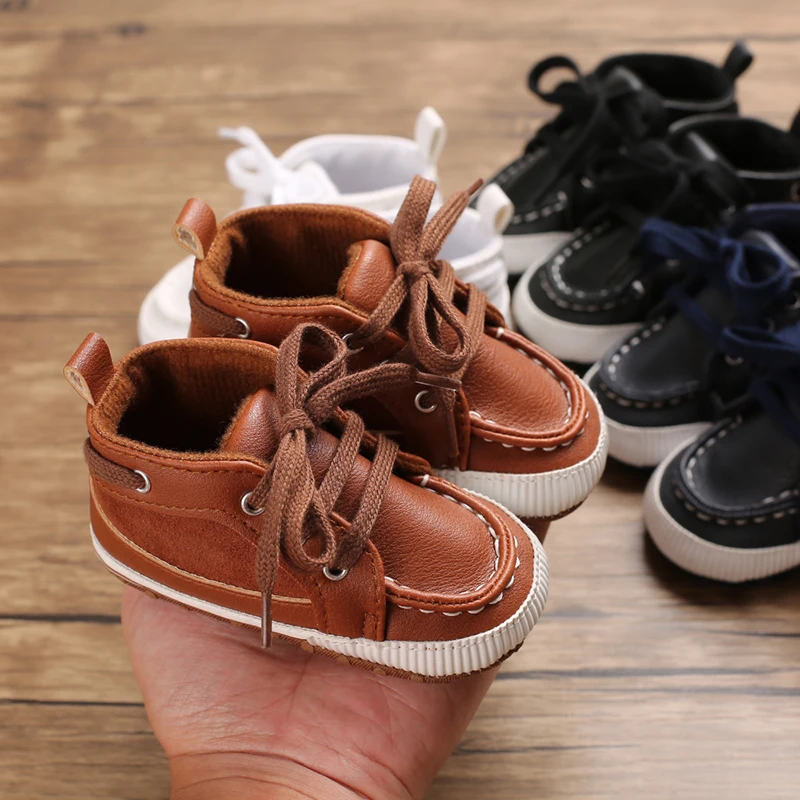 PU leather casual shoes cotton soft sole prewalker infant baby boy shoes