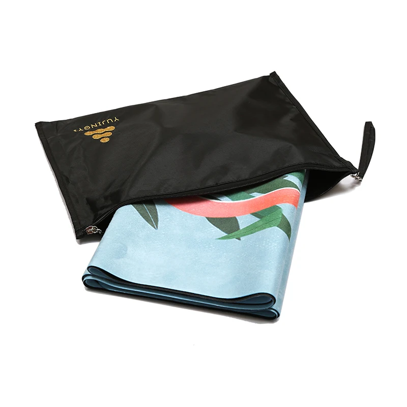 Natural Rubber And Suede Fold Print Personalized Custom Yoga Mats