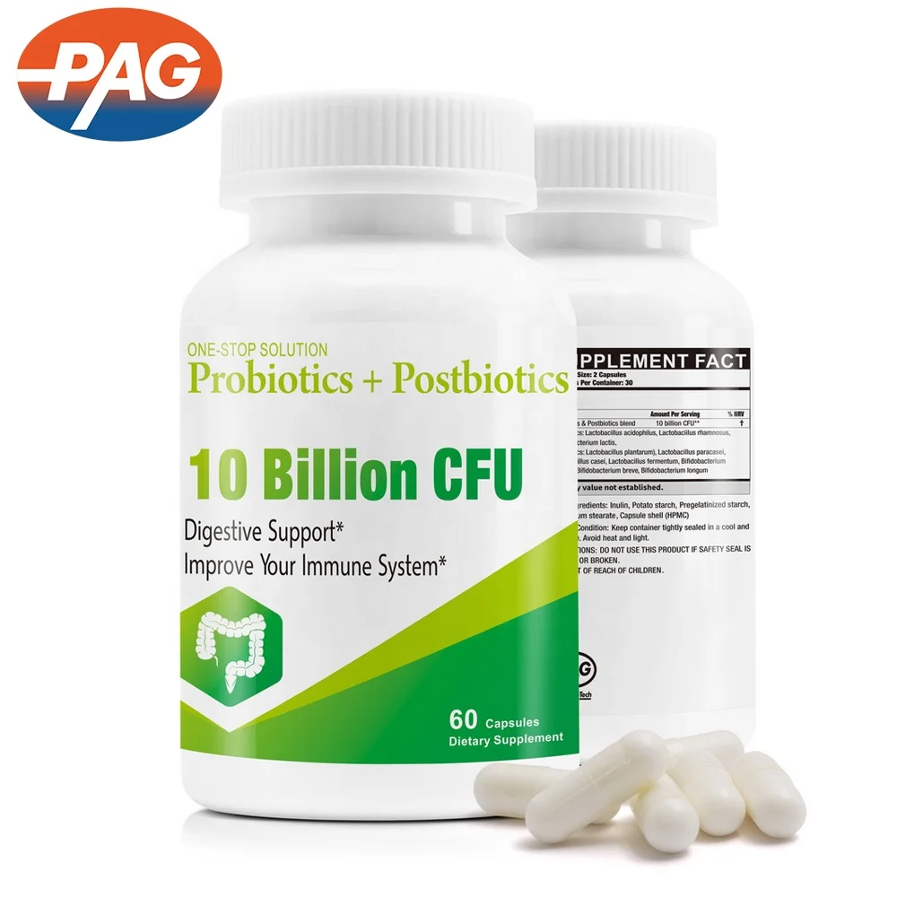 PAG Probiotics & Prebiotics Plus Digestive Improve Immune System Enzymes Capsules Supplement