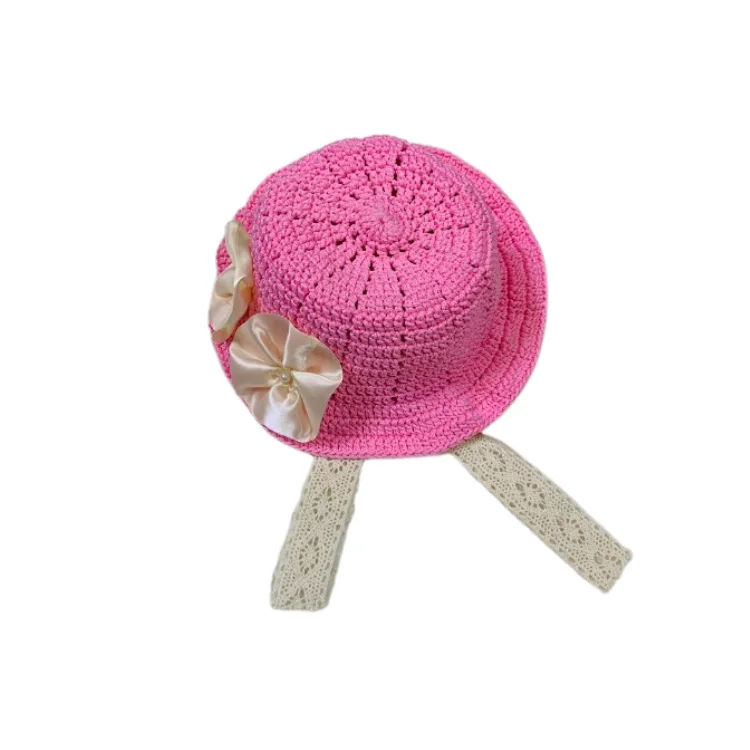 Cotton Bucket Hat Crochet Hat For Baby Girls Fast Delivery Top Favorite Product Soft Yarn Pretty Pattern Packing In Polybag
