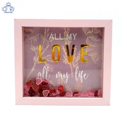 Wholesale Love Family and Office Decor Table Top Easel Distressed Pink Wood Finish Picture Photo Frame