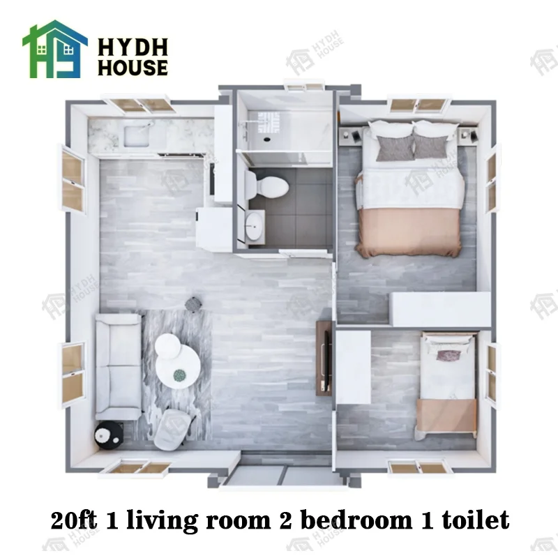 high quality 20 feet casa container for home 2 bedroom modular rooms Foldable luxury modular house