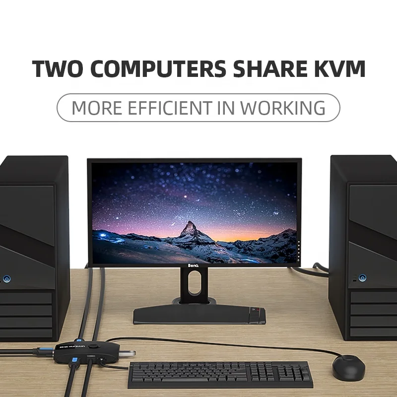 Квм-переключатель Unnlink 4k @ 30 Гц 4:4:4 HDMI 2 порта совместное использование USB 0 с удлинителем для рабочего стола