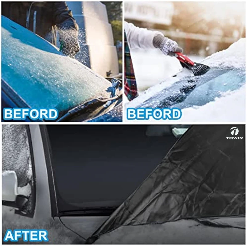 Black Uv Protection Windscreen Cover Window Sunshade Screen Frost Snow Covers for VW T6 Van