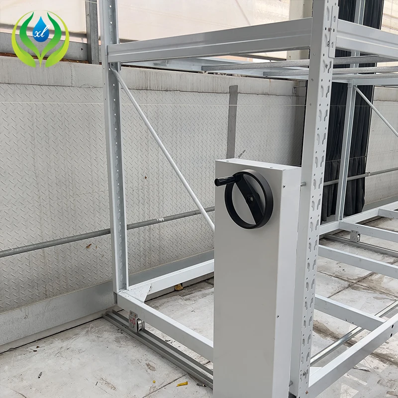 MYXL hydroponic rolling indoor metal mobile vertical grow rack system with abs food tray