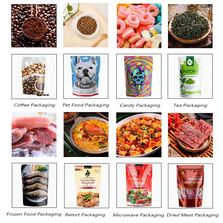 Custom Logo Printed Resealable Pet Treat Food Stand Up Zipper Pouch Bag for Pet Food