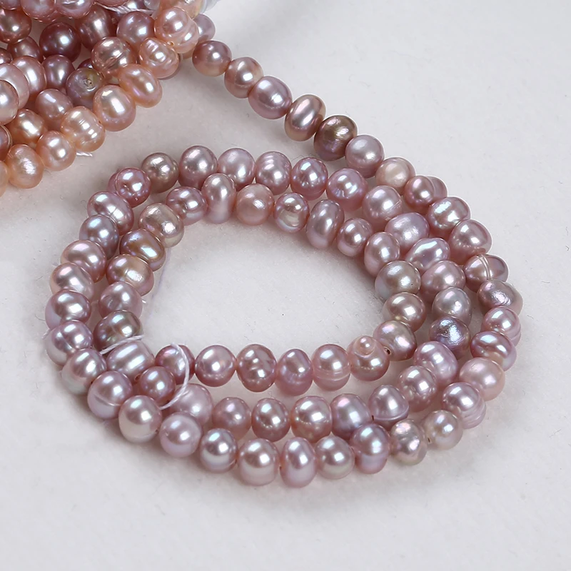 4-5mm Loose Beads Freshwater Pearl Natural Potato Shape Pearl Strands