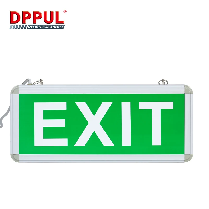 Зеленый аварийный светодиодный светильник IP20, знак пожарного выхода, светодиодный светильник для выхода с перезаряжаемой батареей