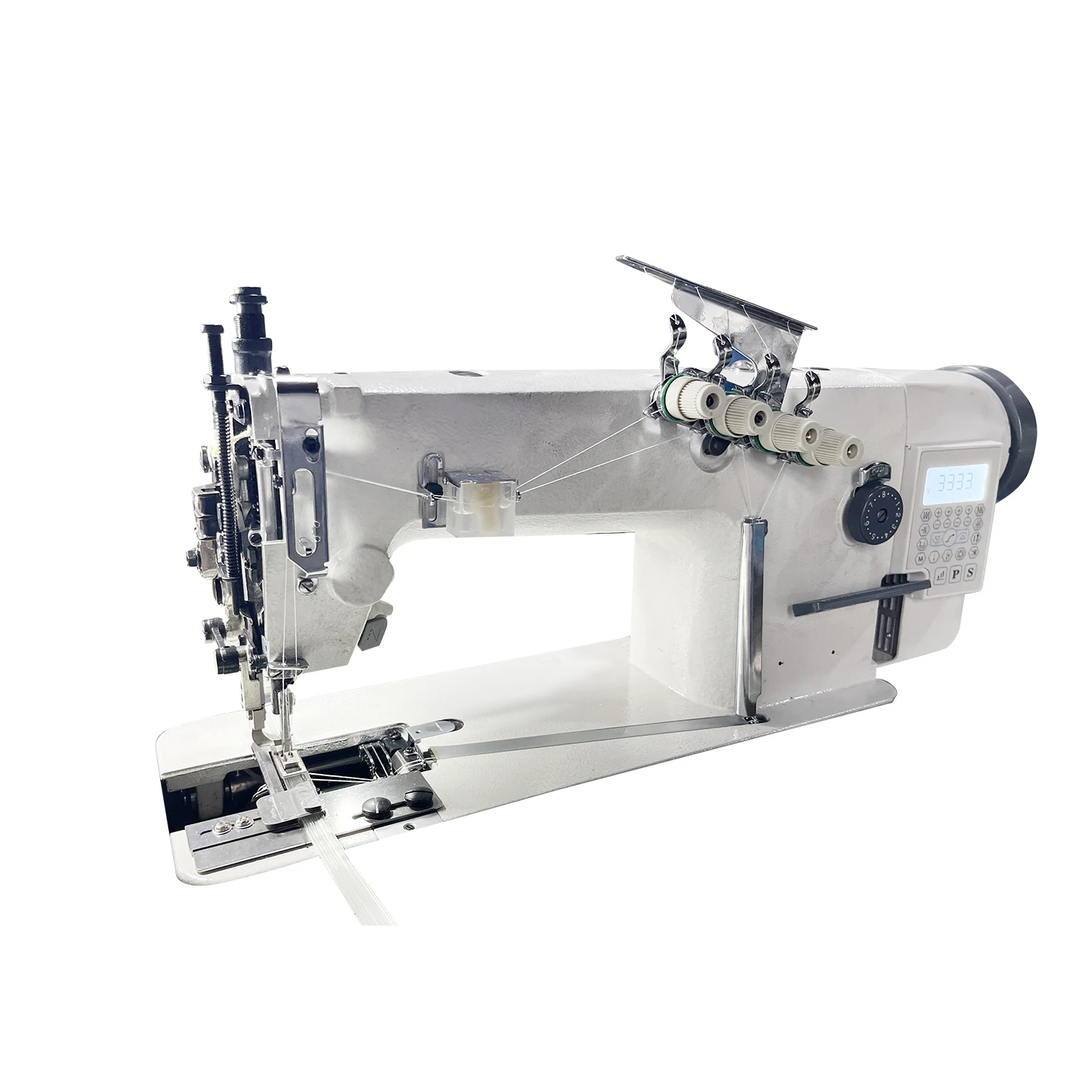 QK357 Synchronous chain double needle machine plastic strip automatic feeding sewing machine for advertising light box