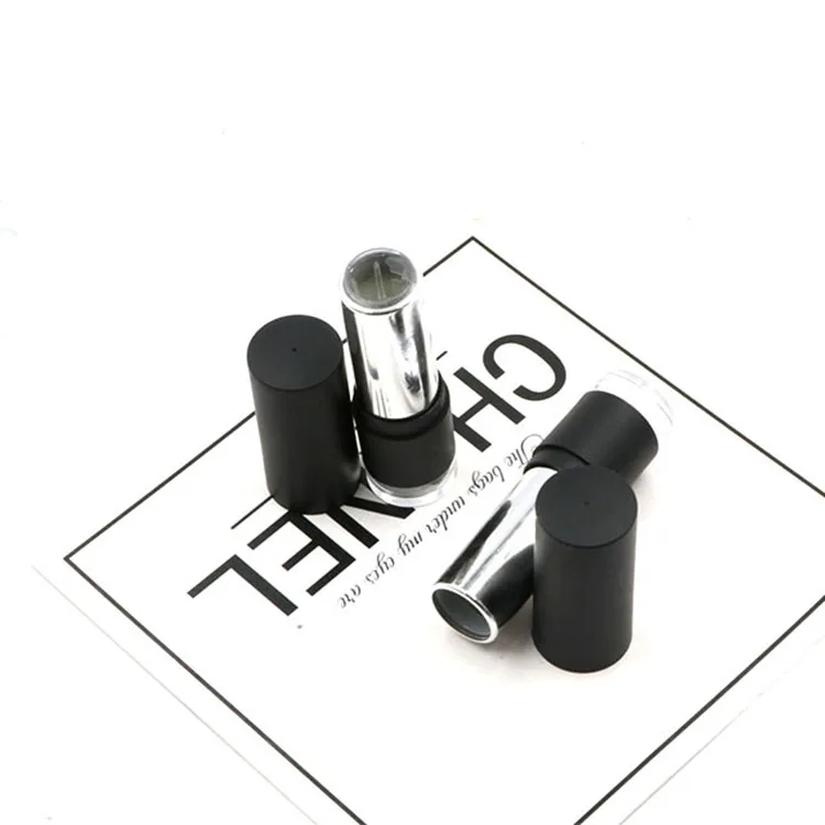 Black cylindrical small diameter advanced luxury hard non-transparent plastic pipe / container cosmetic plastic tube