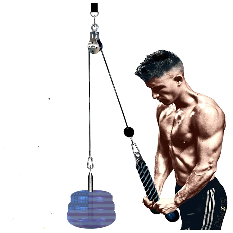 2 Meter DIY home gym Pulley system Pulley Tricep Pulley System for Arm Strength Training