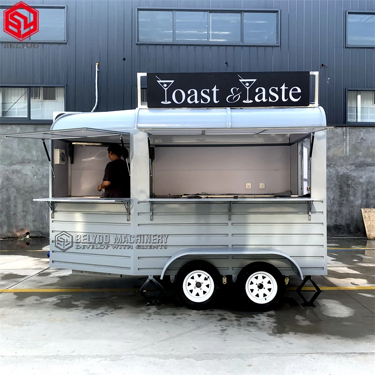 Mobile Coffee Shop Hot Quality Food Truck Horse Box Trailer Coffee Bar Customized Color Cafe Bar For Sale