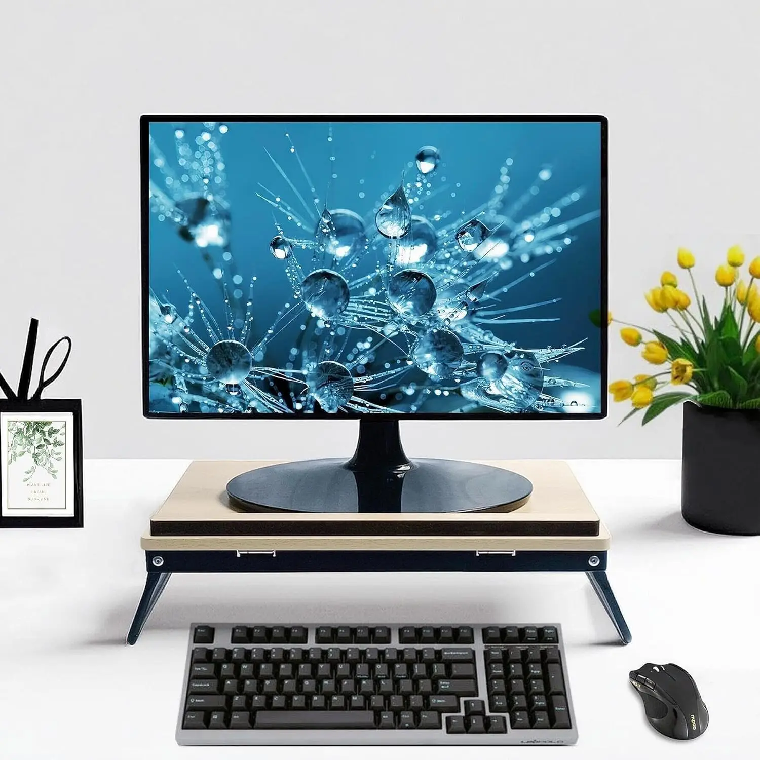 Wooden Laptop Stand for Desk Compatible with 10 to14 Inches Notebook Computer Also Be Used to Computer Monitor Riser Stand