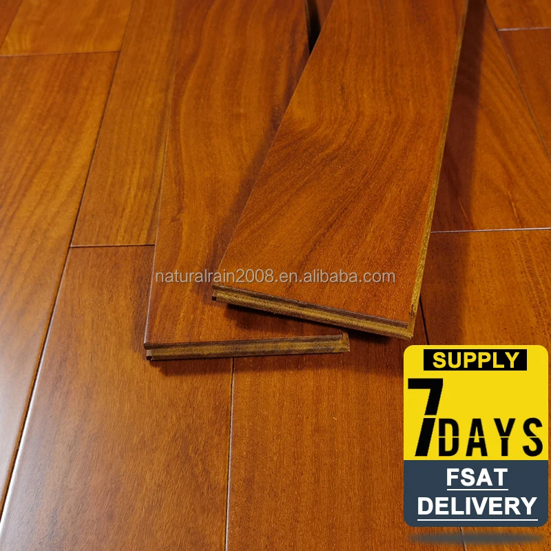 Guangdong Factory Stock Supply 18mm thickness wear-resistant red teak Freijo Cumaru solid wood flooring