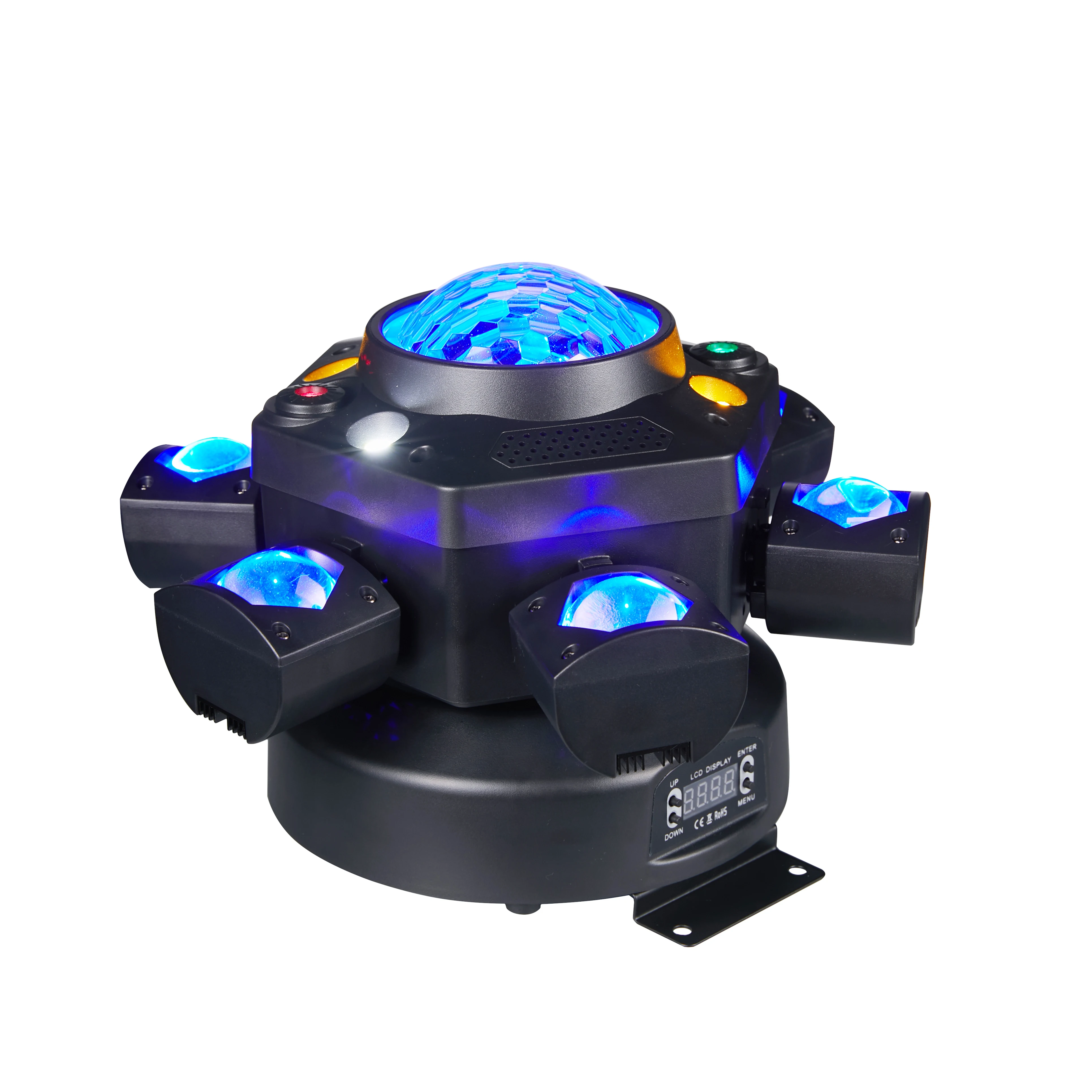 New Hot Sale 120W KaleidoscopeSix armed Little king Kong Smd Rgbw 4IN1 Lamp Strip Rood Groen Laser Stage Light