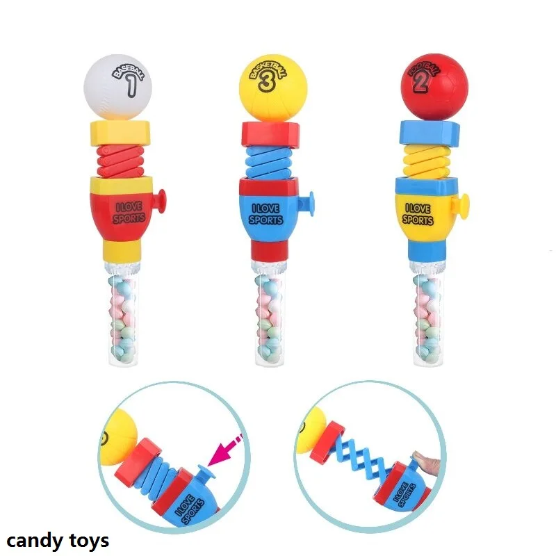 Hot Sales Ball Shape Telescope Toy 2 In 1 Candy Stretch Toys Plastic Fun Classic Candy Toys For Kids