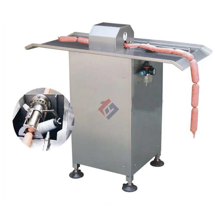 Electric cotton thread sausage linking twisting knotting tying machine