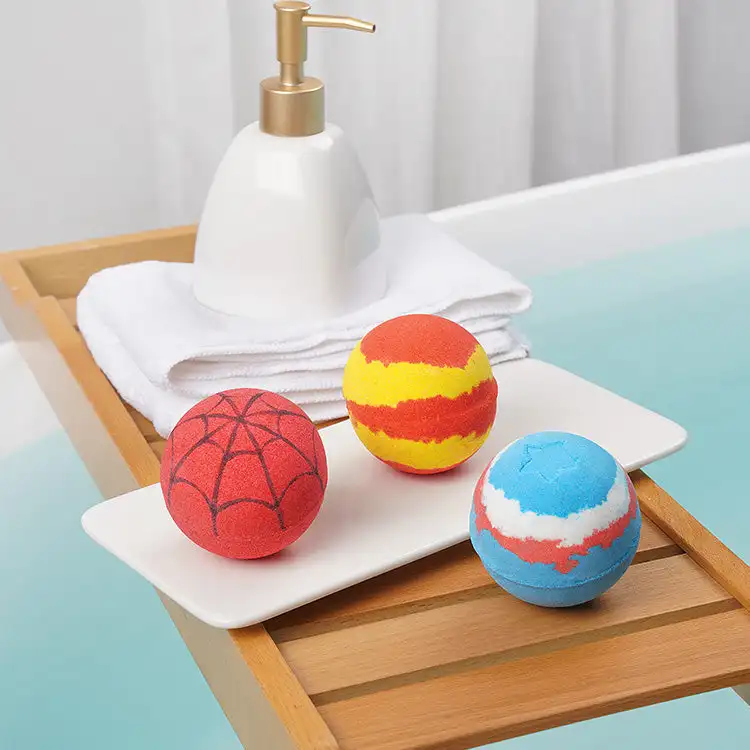 Custom Superhero Cupcake Rainbow For Put Toy Bath Bomb Box Fizzi Bomb Bar Sale Bath Bomb For Kids