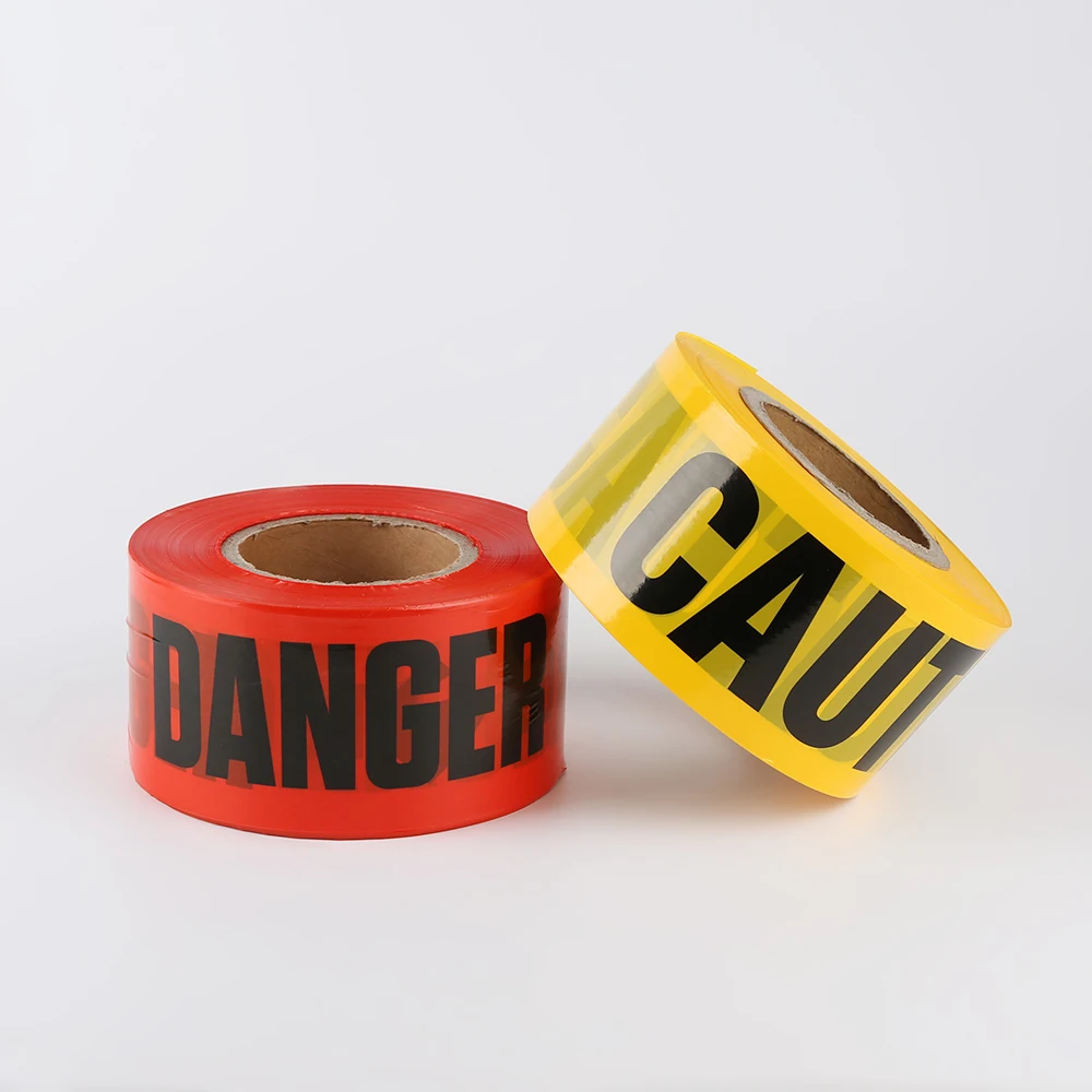 MANCAI Custom Printed Caution Danger Warning Tape Pe Warning Danger Tape Yellow Non Adhesive Barricade Caution Tape