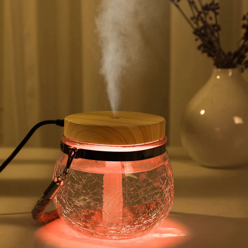 2023 hot 400ML ultrasonic humidifier wood grain usb air big spray essential oil aroma diffuser mist maker for home