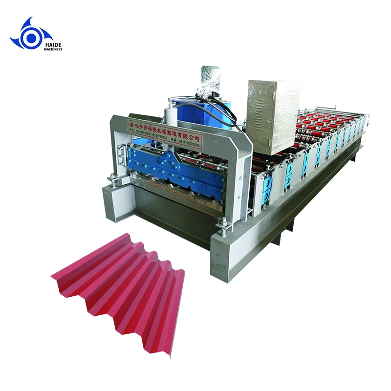 HAIDE portable aluminum roof gutter roll forming machine roof and wall panel roll forming machine with low price
