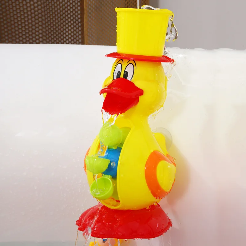 Cute Yellow Duck Waterwheel Elephant Toys Baby Faucet Bathing toy Cartoon Bath Water Spray Dabbling Toys